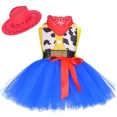 thumbnail image 2 of Vestido de tutú con sombrero y bufanda para niña, disfraz de vaquera, Woody, Jessie, de tul, para fiesta de cumpleaños y Halloween, 2 of 5
