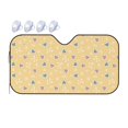 thumbnail image 1 of DouZhe Car Sunshades for Windshield, Hearts Yellow Pink Blue Doodles Pattern Car Sun Shade Block Heat and UV Rays, 55" x 30", 1 of 8