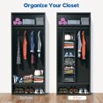 thumbnail image 7 of coastal rose Hanging Closet Organizer, 6-Shelf Storage Shelves with 3 Divisible Drawers & Side Pocket for Closet & RV, Baby Nursery Closet Organization, 7 of 7