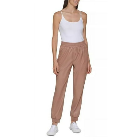 Calvin Klein Faux Leather Jogger Pant, Cafe Ole, X-Large