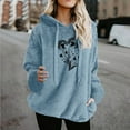 thumbnail image 2 of Miluxas Womens Fall Winter Oversized Hoodies Fleece Sweatshirts Dandelion Graphic Drawstring Long Sleeve Plush Pullover Top Light Blue XXL(XXL), 2 of 4