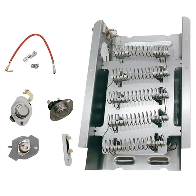 KONTONTY Dryer Heating Element Replacement Heater Element Silver ABS for Laundry 1Set