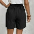 thumbnail image 6 of RYRJJ Bermuda Shorts for Women Knee Length Elastic Waist Drawstring Loose Wide Leg Shorts Summer Casual Beach Short 2025(Black,XXL), 6 of 9