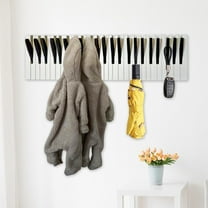 sunsanly Piano Wooden Coat Rack Storage Hook Creative Shape Strong Load-bearing Wall Mounted Coat Hook Hanger Wall Decoration