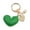 Green, variant on Kkkded Key Chain Pearl - Decorated Key Chain - Faux Leather, Heart Pendant, for Backpacks