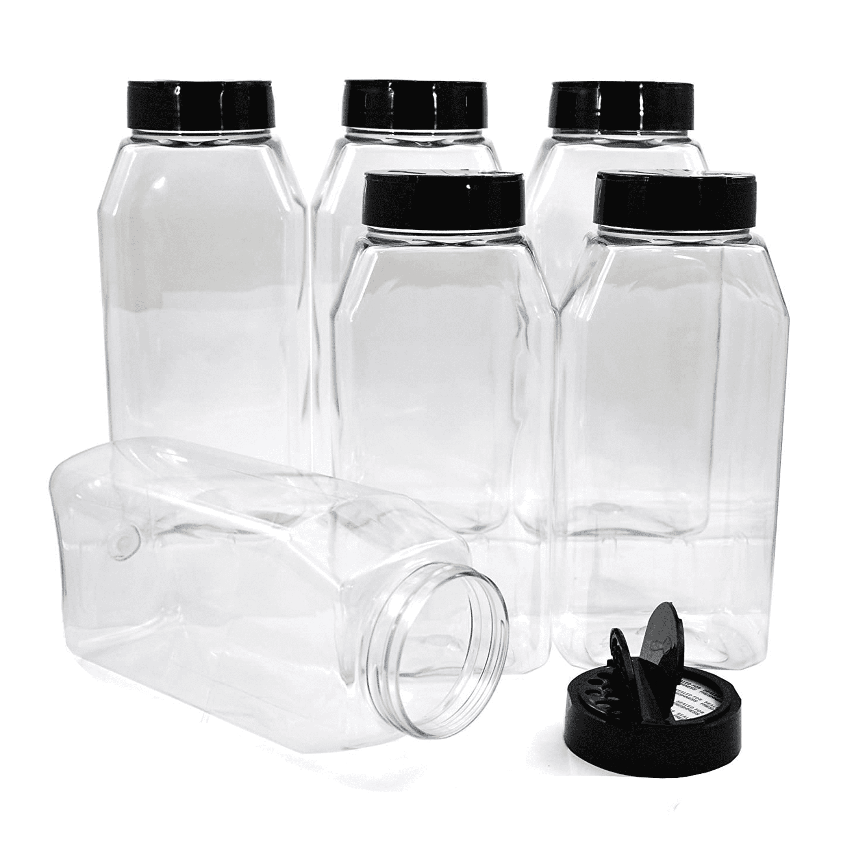 Plastic Jars With Lids 6 Pack Clear Plastic Jars 32 Oz