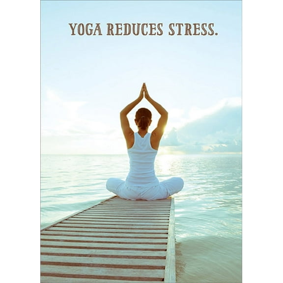 RSVP Yoga Reduces Stress : Woman on Dock Funny / Humorous Feminine Birthday Card for Her : Woman : Women