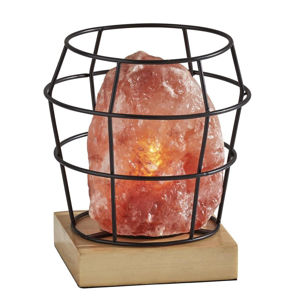 SLP Himalayan Salt Lamp – 7-Color USB Night Light With Wooden Base, Natural White Crystal, Calming Glow For Sleep & Ambiance