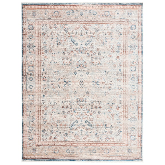 SAFAVIEH Vintage Persian Sam Abstract Polyester Area Rug, Beige/Rust, 9' x 12'