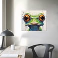 thumbnail image 3 of Colorful Frog Decor Frog Gifts Canvas Wall Art Wall Decor Funny Frog Lovers Gift Framed Poster Artwork Prints Pictures for Home Farmhouse Bathroom Kitchen Bedroom Living Room, 3 of 4