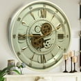 thumbnail image 4 of THE GEARS CLOCK Wall Clock with Real Moving Gears IR-LI_ 24 in Round BRASS-LIGHT, 4 of 14