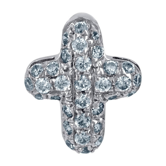 925 Sterling Silver Womens Cubic Zirconia Cross Religious Charm Pendant Necklace 9.8x7.7mm Wide Pendant for Women