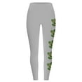 thumbnail image 4 of QATAINLAV St Patricks Day Leggings for Women High Waisted Tummy Control Workout Leggings Trendy Shamrock Leaves Print Irish Green Soft Yoga Pants Gray S Deal of The Day Clearance, 4 of 5