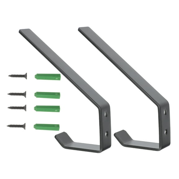 FUTUREORYY Wall Hooks for Hanging 1 Set Motorcycle Wall Hook Black Stainless Steel 15 5x6 5in