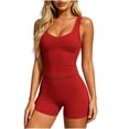 thumbnail image 2 of ZyeKqe 2 Piece Workout Sets for Women Square Neck Cropped Tank Tops Tight Gym Shorts Casual Sports Yoga Tracksuits, 2 of 8