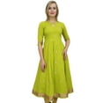 thumbnail image 4 of Atasi Readymade Designer Party Wear Indian Green Anarkali Suit Set Clothing - 4, 4 of 9