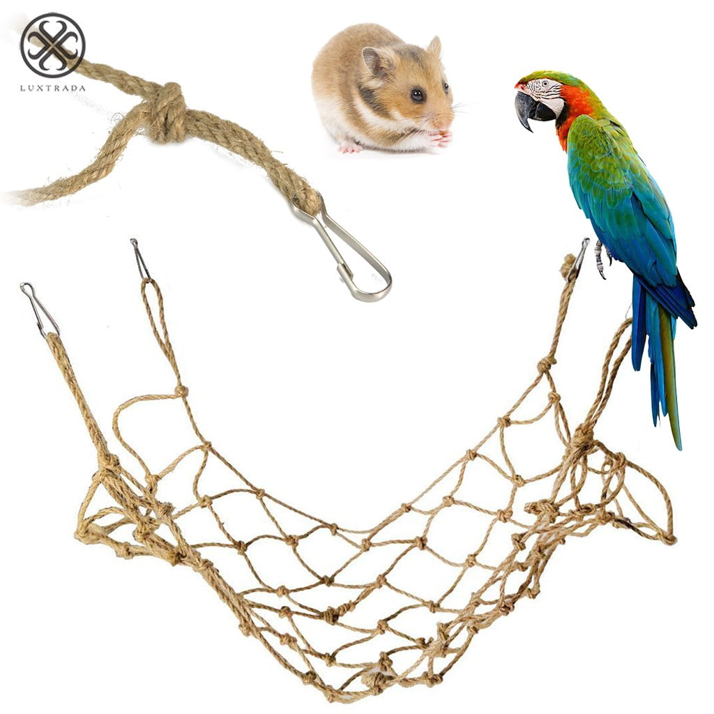 Luxtrada Pet Parrot Perch Bird Climbing Net Jungle Fever Swing Rope