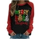 thumbnail image 2 of Pntutb Blusa de manga larga con estampado de Merry Chriasmas y bloque de color con cuello redondo para mujer Pntutb Pntutb-2331, 2 of 4