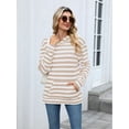 thumbnail image 6 of TEMOFON Women's Hoodies with Pockets Long Sleeve Pullover Sweatshirts Casual Fall Winter Striped Hoodie Tops, 6 of 7