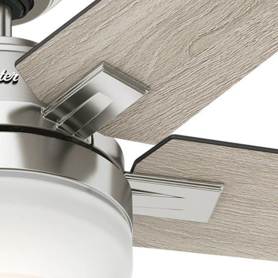 Hunter Fan 54 Brushed Nickel Contemporary Ceiling With Cased Hunter Fan 54 Brushed Nickel Contemporary Ceiling With Cased White Led Light Kit And Remote Control Certified Refurbished Com