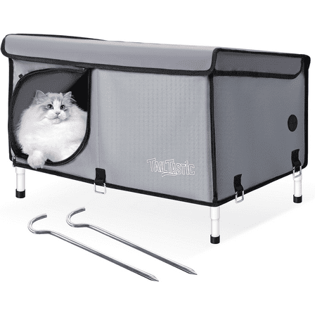 Outdoor Cat House Elevated,Insulated Feral Cat House Outdoor for Winter,Waterpro