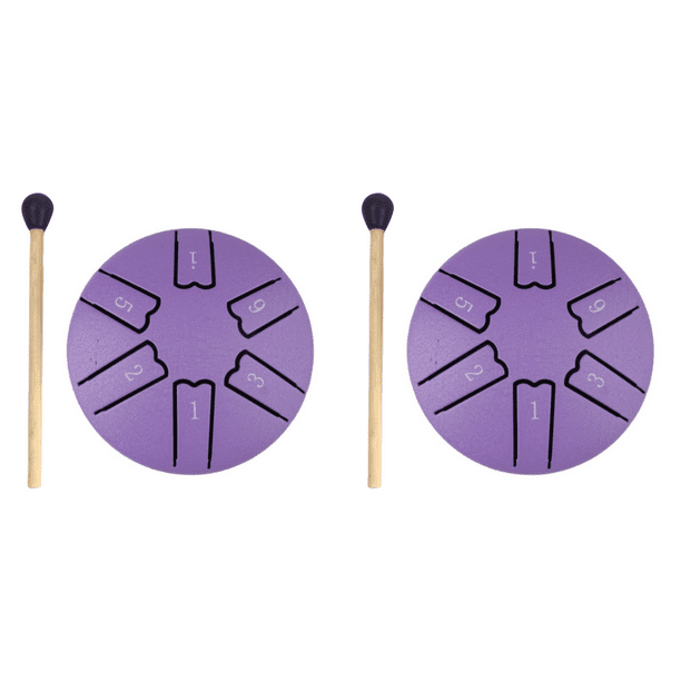 Tambor Lluvia 3 Pulgadas Y 6 Notas para Exterior Lengua Acero Yoga () Morado