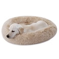 thumbnail image 4 of HomGarden 30" Calming Donut Pet Dog Bed Soft Faux Fur Fluffy for Small Medium Dog Beige, 4 of 7