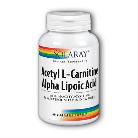 Solaray Aceteyl L-Carnitine Acide alpha-lipoïque 60 capsules végétariennes