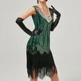 thumbnail image 3 of Jdlsppl Women's Flapper Dress Midi Fringe Tassel Glitter Silver Sparkle Rhinestone Beaded Swing Roaring 20s Gatsby Short Sequin Masquerade Dresses Green 8-10, 3 of 5