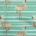 thumbnail image 1 of oneOone Viscose Jersey Sea Green Fabric Tropical Flamingo With Stripes Quilting Supplies Print Sewing Fabric By The Yard 60 Inch Wide, 1 of 4