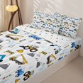 thumbnail image 3 of Castle Fairy Cartoon Construction Truck Zipper Twin Comforter Sets with Fitted Sheet and 2 Pillowcases,Cute Mountain Traffic Light Zipper Bedding Set for Bedroom,Blue Yellow,4-Piece,Reversible, 3 of 6