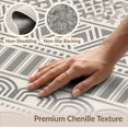 thumbnail image 6 of ODIKA 8'x10' Gray Cream Multi Band Geometric Striped Washable Area Rug Horizontal Banded Layout with Diamond Lattice Non-Shedding, Easy Care, for King Size Bedroom Under Bed, Master Suite, 6 of 7