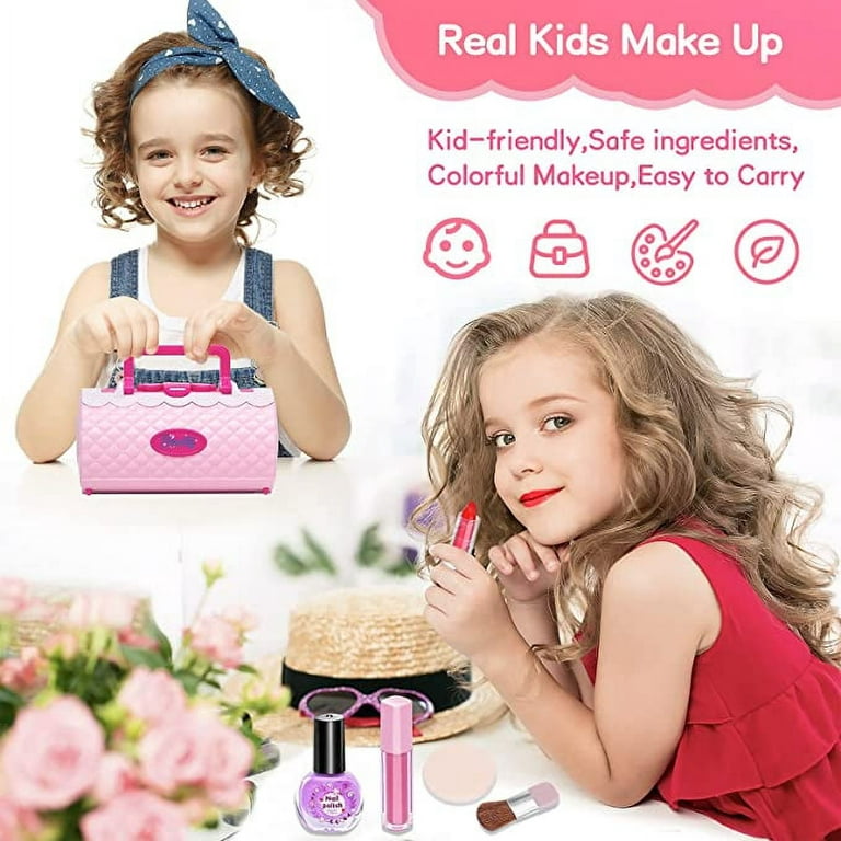 Kids Makeup Kit for Girl, Babbyo 56Pcs Kids Make up, Safety 