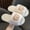 White, variant on Boys Girls Fuzzy Soft Winter Slippers Cute Comfy On Plush Open Toe Home Slides for Kids Indoor Outdoor Warm Shoes