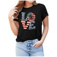 thumbnail image 1 of Pompotops Femmes Mode O-Cou Tops T-shirt Manches Courtes Blouse Décontractée, 1 of 6