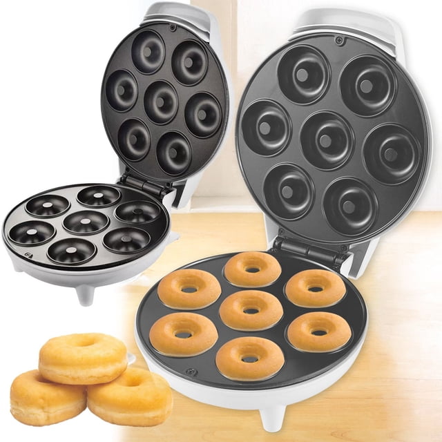 Beignet Maker Beignet Maker 1200W Antiadhésif Beignet Maker 7 Trous Rond Électrique Beignet Maker avec Pieds Antidérapants Simple Portable Beignet Maker Libération Facile 7.87 Pouces