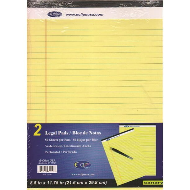 DDI 1475532 Canary Legal Pads Case of 30