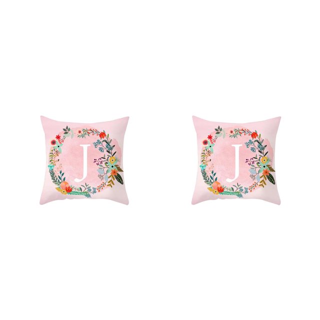 Wweixi Pillowcase Comfortable Pillow Cover Alphabet Design Printed Pattern Pillow Cover Home Office Sofa Cushion Case 10 2Set