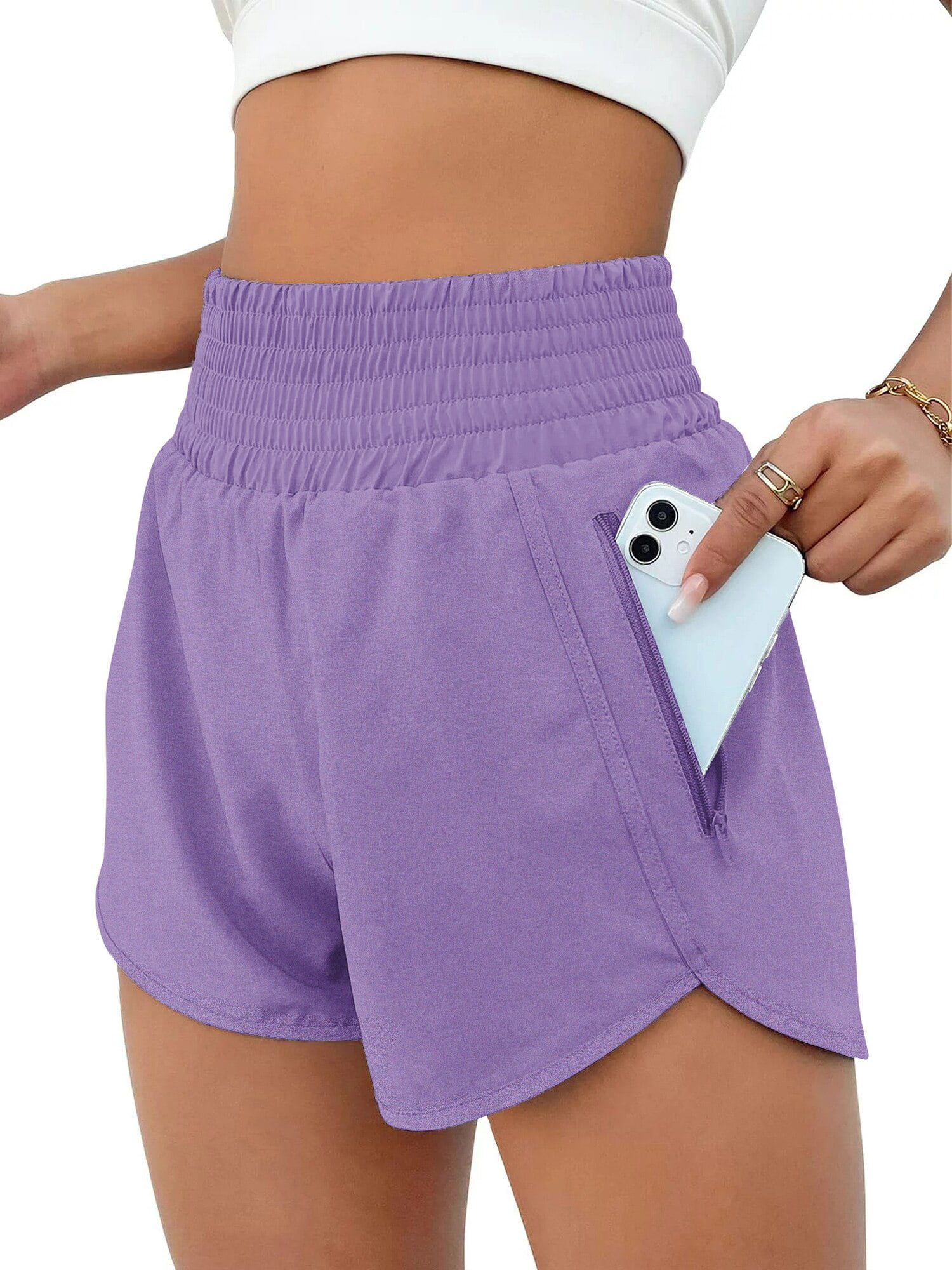 Womens Athletic Shorts High Waisted Running Shorts Gym Workout Shorts