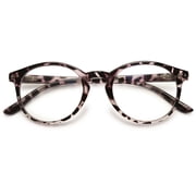 MAGIMODAC Round Reading Glasses 2.0 Blue Light Blocking Spring Hinge Lightweight Reader Eyeglasses for Men and Women