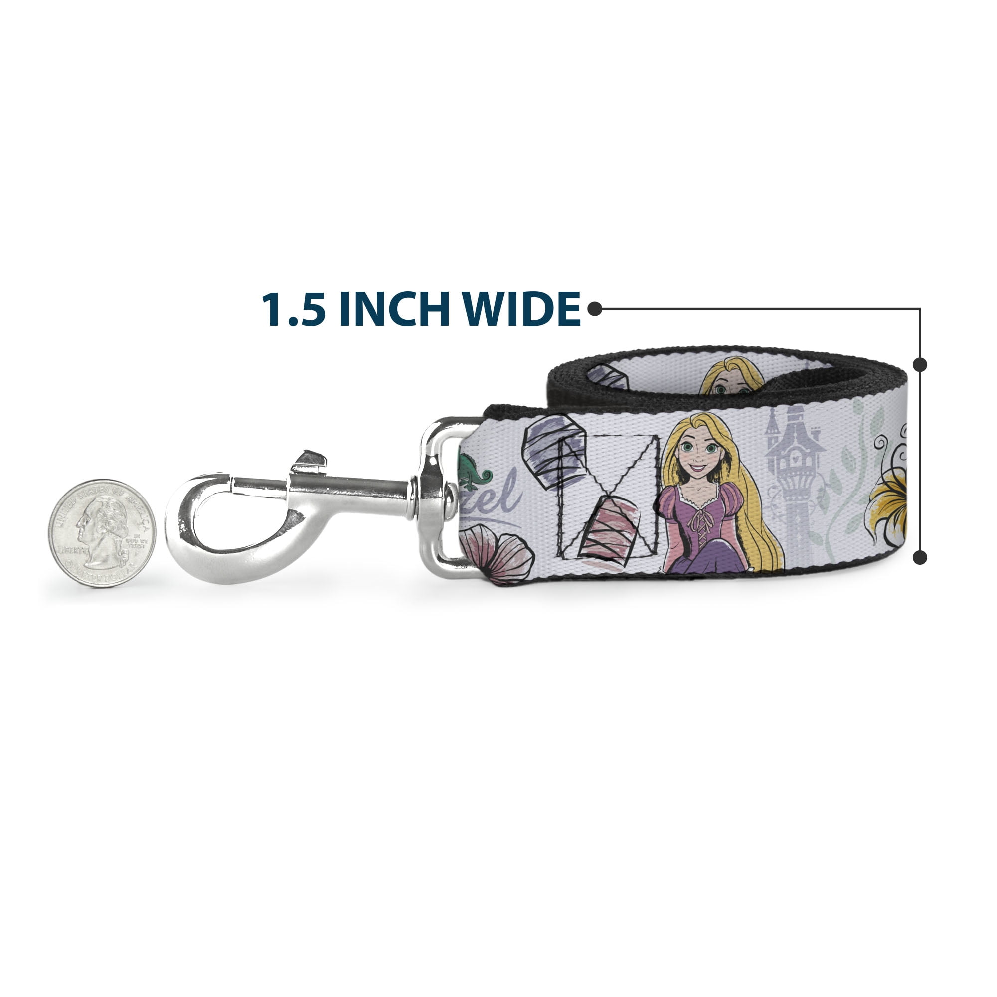 Disney Pet Leash, Dog Leash, Mickey Mouse Smelling Pose Black White Reds, 6 Feet Long 1.0 Inch Wide