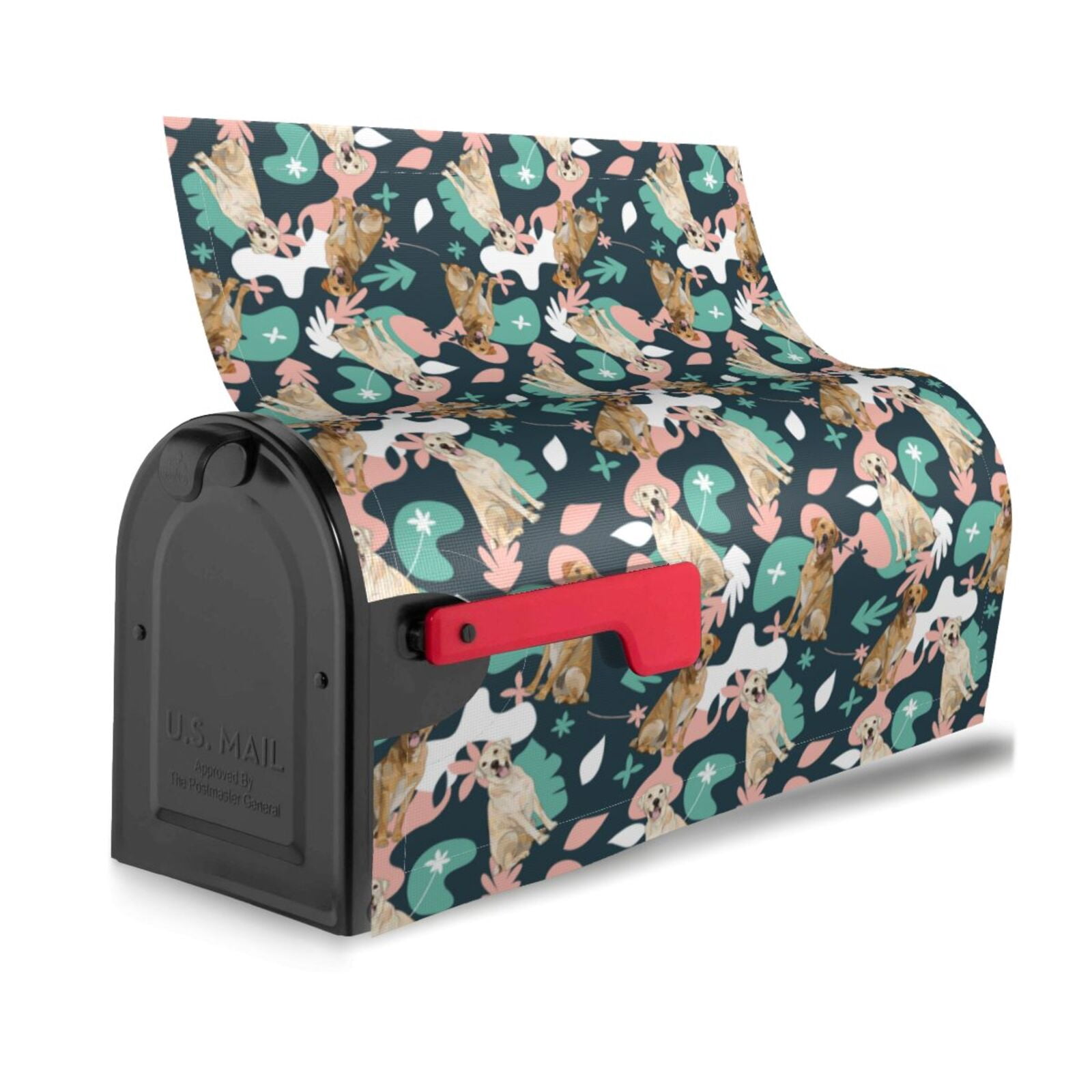 Xecao Labrador Retriever Dog for Mailbox Cover with Magnetic Strips, Waterproof and Sunscreen, Adds a Decorative Touch to Your Garden Yard.