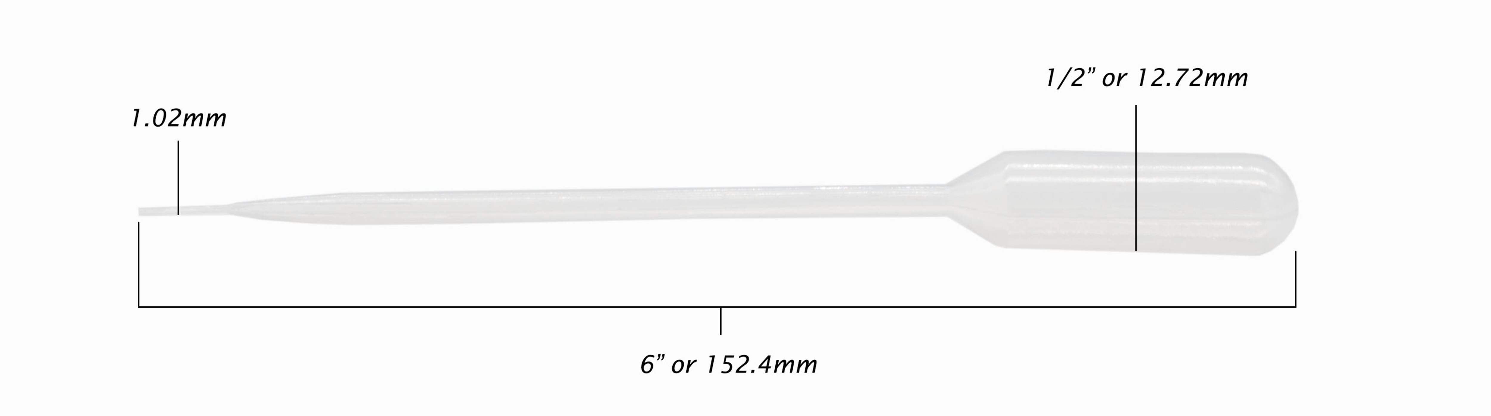 Pipette - Disposable Transfer Pipettes 5ml Volume Micro Tip Stem. Non-sterile. Pack 500.