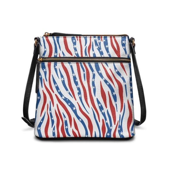 Tutolipy American Flag Shoulder Crossbody Bag, Waterproof Purse Satchel Lightweight Adjustable Strap Crossbody Purse for Outdoor Activities Daily