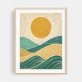 thumbnail image 2 of Mid-Century Modern Abstract Landscape with Sun and Terraced Hills - Illustration Abstract Geometric Sunset Minimalist Landscape Vintage Boho Unframed Wall Art Print 36 x 48 inches, 2 of 4