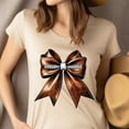 thumbnail image 4 of Football Bow Shirt | Classic Game Day Bow Graphic Tee for Women, White, Size S, 4 of 6