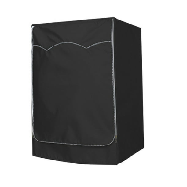 Funda para lavadora/secadora: funda para lavadora para un frente grueso resistente al agua y al polvo, ajuste con diseño de cremallera gruesa, para la mayoría de lavadoras y secadoras (negro)