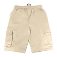 thumbnail image 3 of Nestiefly Big and Tall Cargo Shorts for Men Drawstring Elastic Waist Summer Work Short with Multi Pockets Khaki 3XL, 3 of 3