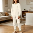 thumbnail image 5 of LEKWK Teen Boys Girls Pajamas Long Sleeve Tops and Elastic Waist Pants Kids Loungewear 2 Piece Outfits Fall Winter Comfy Casual Homewear 4-16Y, 5 of 8