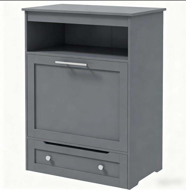 Orthopedic Dog Bed, Pet Feeder Station Storage Cabinet, with Dog Raised Bowls, Gray, Gray Dog Bed,Wood Cat Bed, Pet Supplies Pet Beds & Furniture